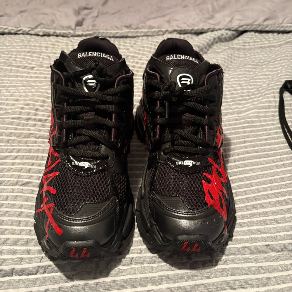 Balenciaga Black and Red Sneakers
